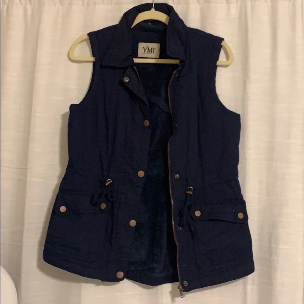 Blue fleece lined vest